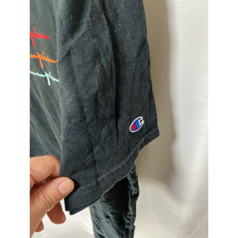 Vintage Champion Shirt Adult Extra Large Black Logo Pullover Tee‎ Mens. - Picture 5 of 9